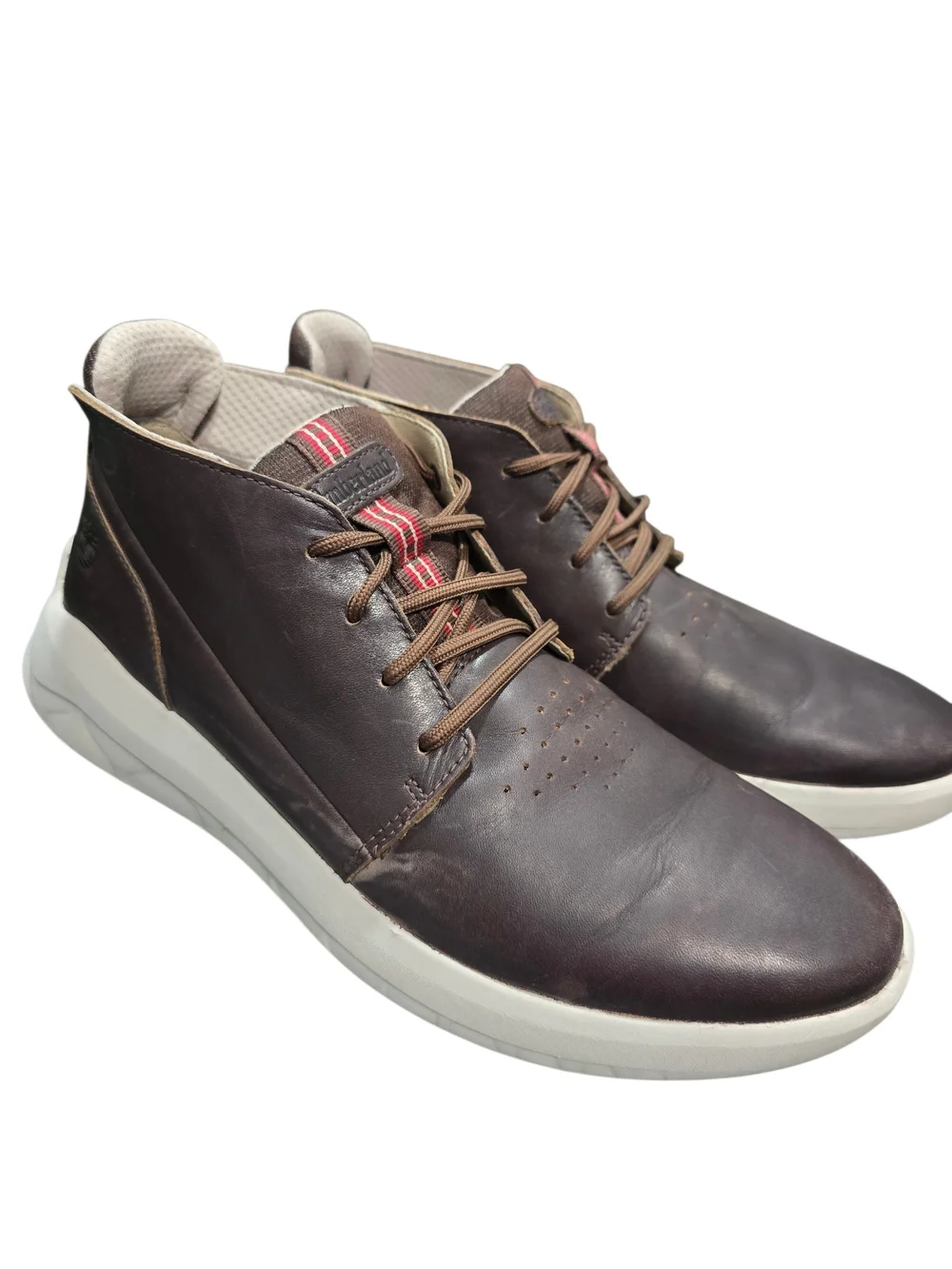 Timberland Size 10 Men's Brastreet Ultra Leather Dark Brown Chukka Boots